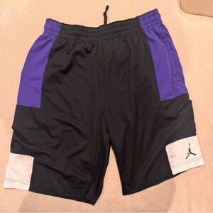 Jordan Men's Black and Purple Sports Shorts